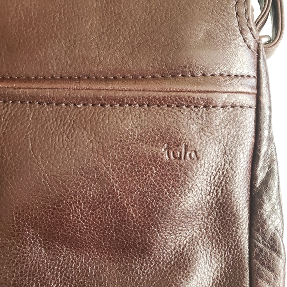 Tula Brown Leather Shoulder Crossbody Bag Purse - Picture 3 of 12